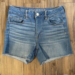 American Eagle Outfitters hi rise shortie size 10 Women's Blue Jean Shorts